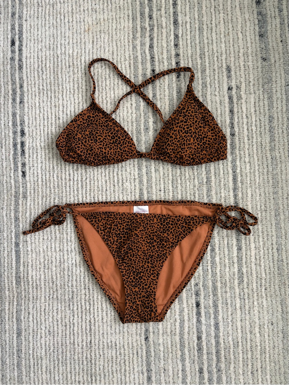 Target Leopard Print Tie-Side Bikini Set - Brown/Black Size M